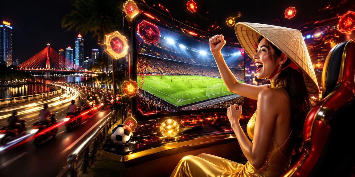 Người dùng Đà Nẵng theo dõi trận esports và đặt cược trực tuyến với nón lá truyền thống