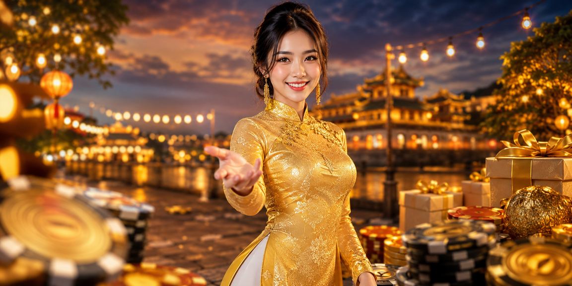 Thành viên VIP nhận thưởng xổ số trong trang phục áo dài tại Huế
