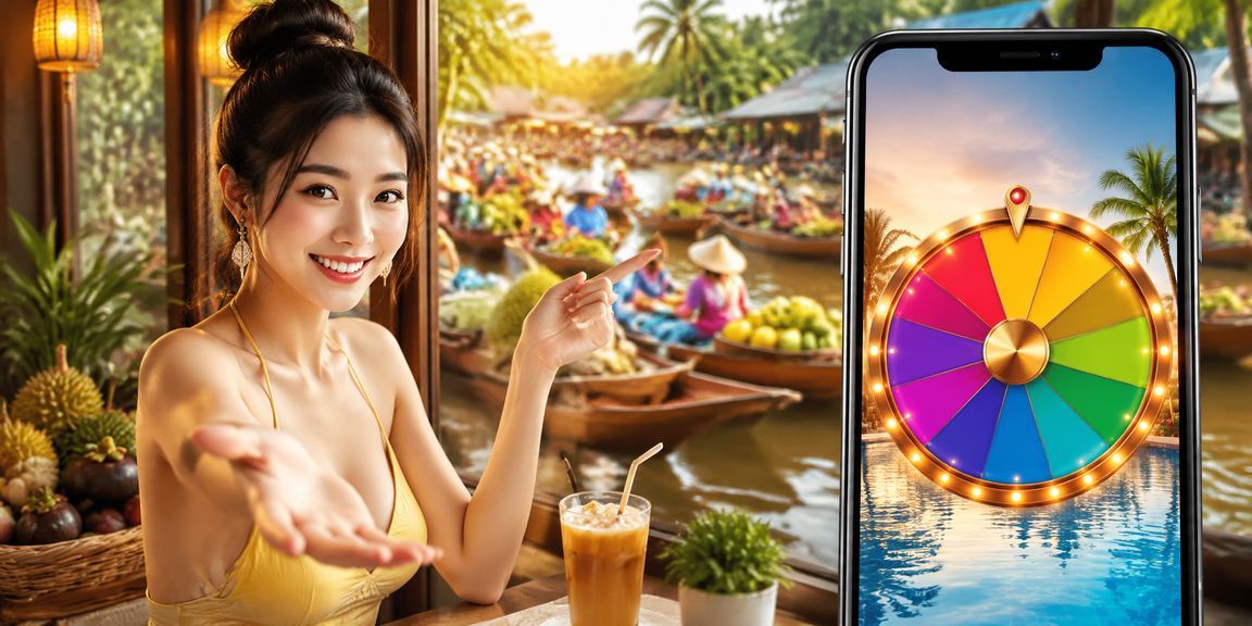 Khung cảnh sông Mekong với người dùng thưởng thức cà phê và chơi roulette trực tuyến