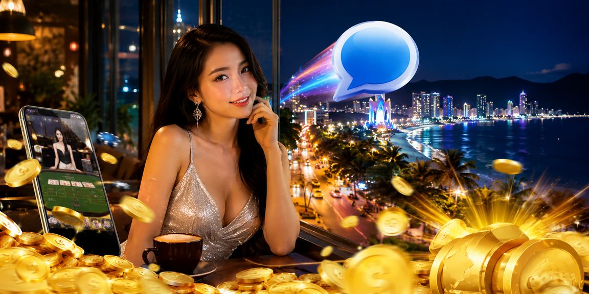 Người dùng Nha Trang thực hiện nạp tiền 777vin qua điện thoại bên ly cà phê
